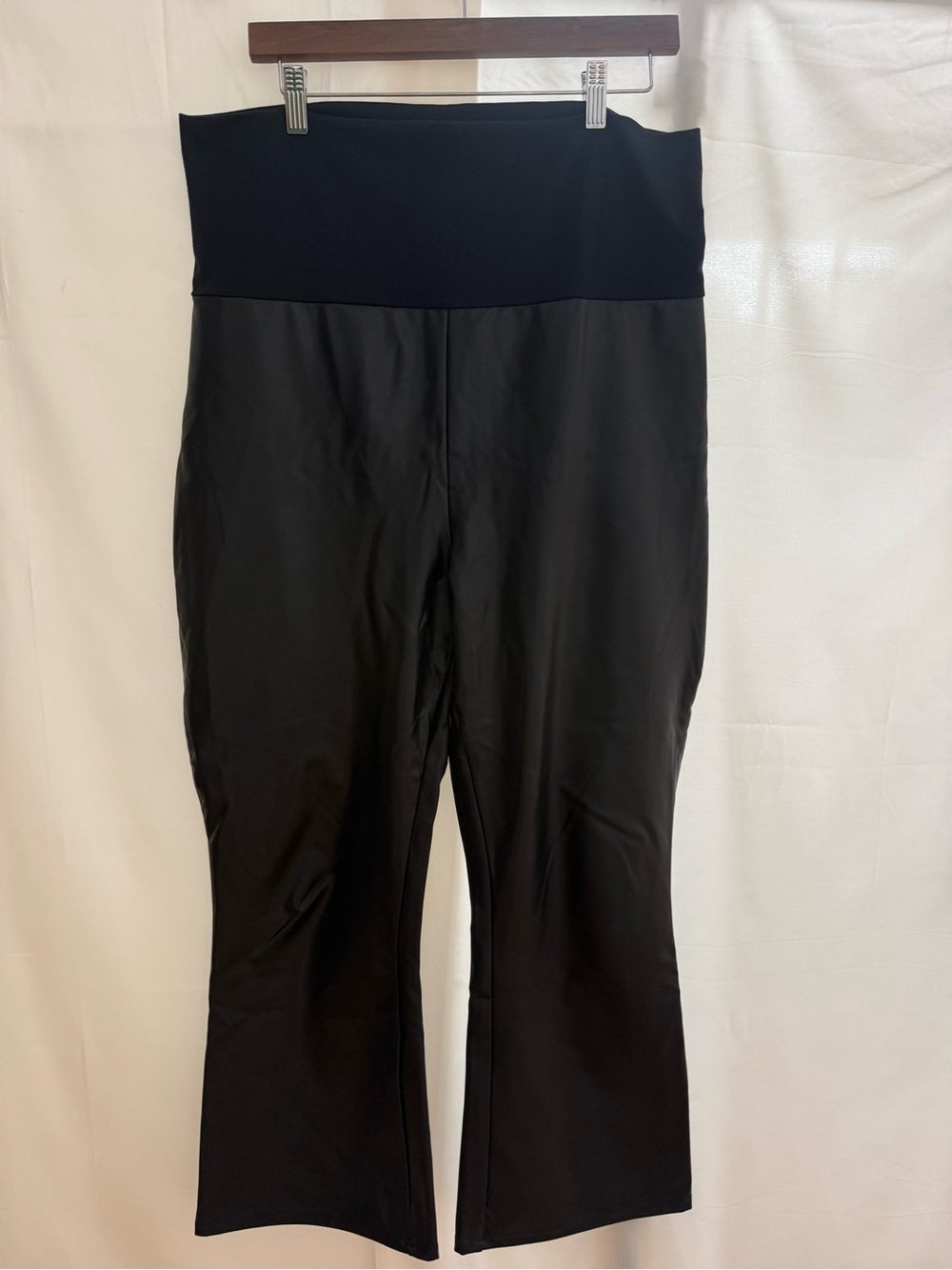 Hatch Navy Blue Cropped Leather Pant